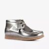 Bottes Wallabee pour garçon Wallabees en cuir verni argenté pour grands enfants