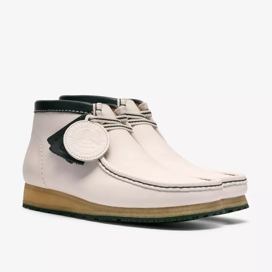 Bottes Wallabees Rb pour homme en cuir blanc Bottes Wallabees Rb pour homme en cuir blanc