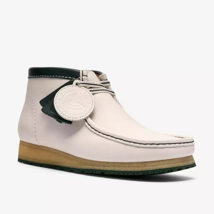 Bottes Wallabees Rb pour homme en cuir blanc Bottes Wallabees Rb pour homme en cuir blanc