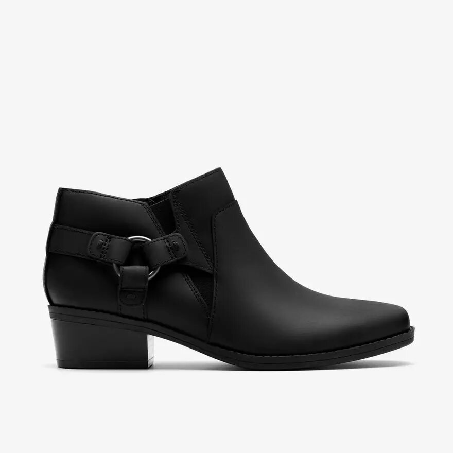 Bottines Danyelle Gema en cuir huilé noir pour femme Bottines Danyelle Gema en cuir huilé noir pour femme