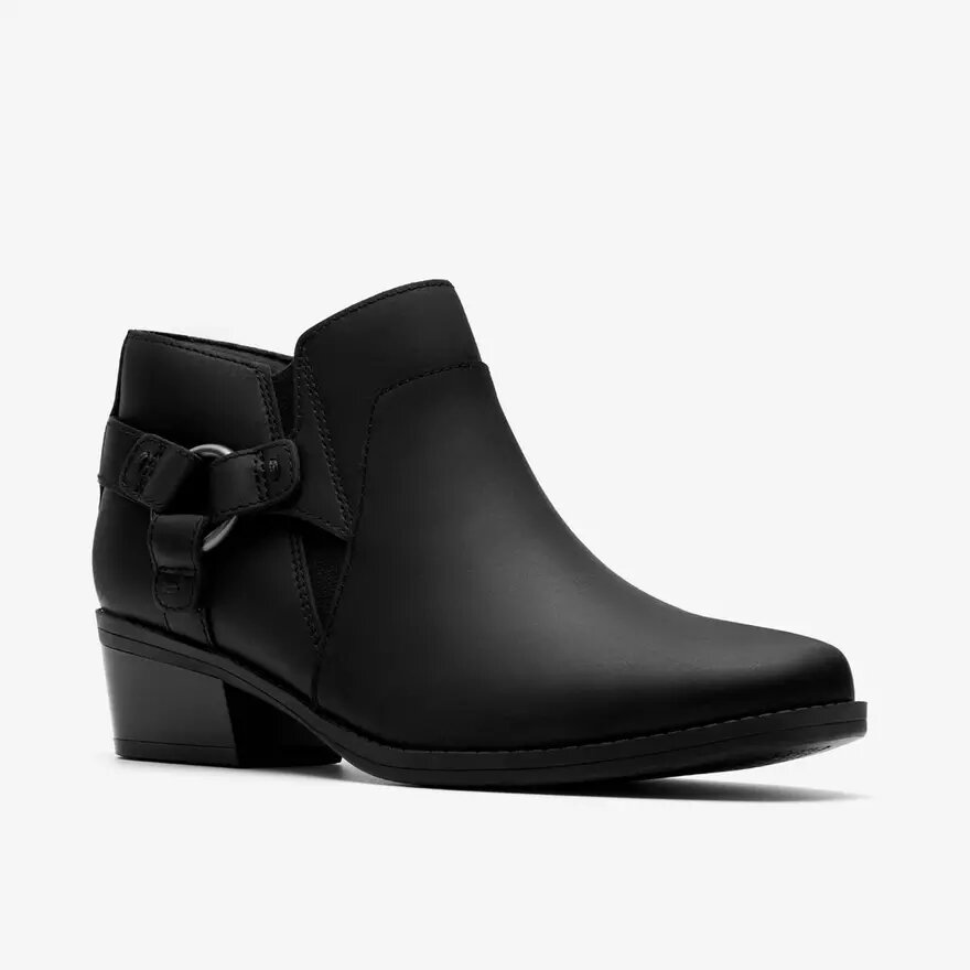 Bottines Danyelle Gema en cuir huilé noir pour femme Bottines Danyelle Gema en cuir huilé noir pour femme