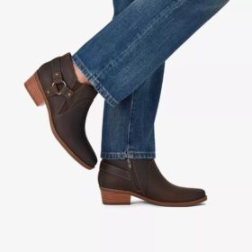 Bottines Danyelle Gema pour femme en cuir huilé taupe