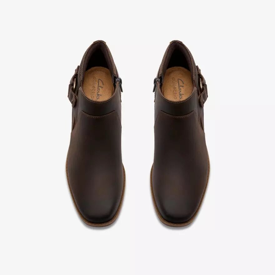 Bottines Danyelle Gema pour femme en cuir huilé taupe Bottines Danyelle Gema pour femme en cuir huilé taupe