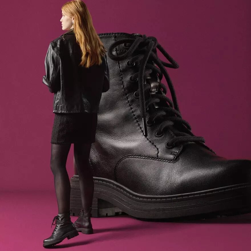 Bottines en cuir noir pour femme, modèle Orinoco3 Bottines en cuir noir pour femme, modèle Orinoco3