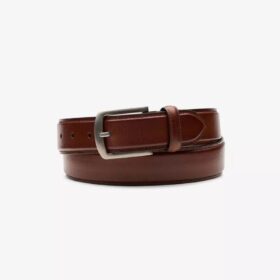 Ceinture habillée pour homme, finition brossée, US