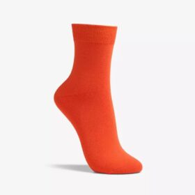 Chaussettes mi-longues unies pour femme, couleur orange