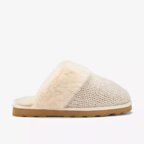 Chaussons « Stockinette » kaki pour femme