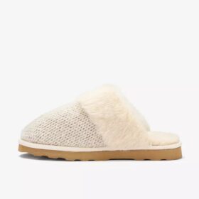 Chaussons « Stockinette » kaki pour femme