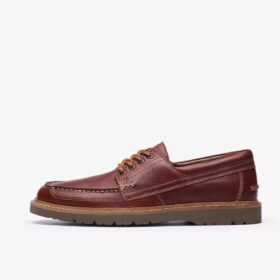 Chaussure bateau Weltridge Moc pour homme en cuir brun foncé