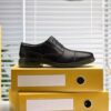 Chaussure Richelieu Dresslite Cap en cuir noir pour homme Chaussure Richelieu Dresslite Cap en cuir noir pour homme