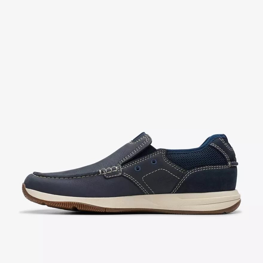Chaussures bateau à enfiler Sailview Step pour homme, en nubuck bleu marine Chaussures bateau à enfiler Sailview Step pour homme, en nubuck bleu marine