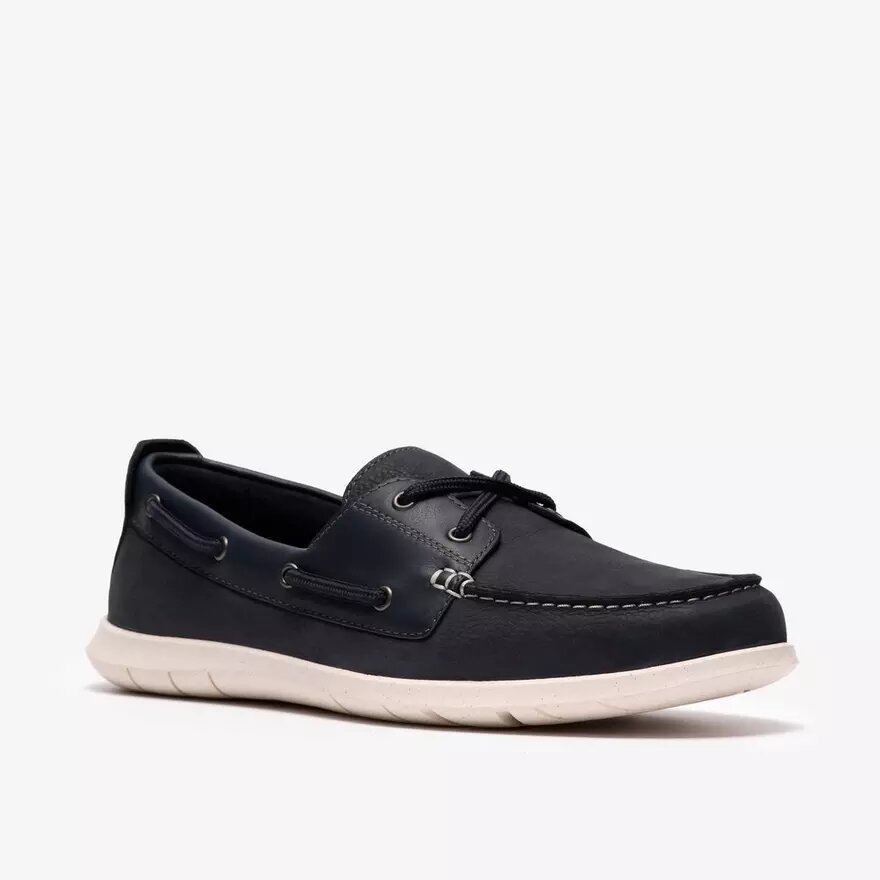 Chaussures bateau Flexway 2Eye pour homme en nubuck bleu marine Chaussures bateau Flexway 2Eye pour homme en nubuck bleu marine