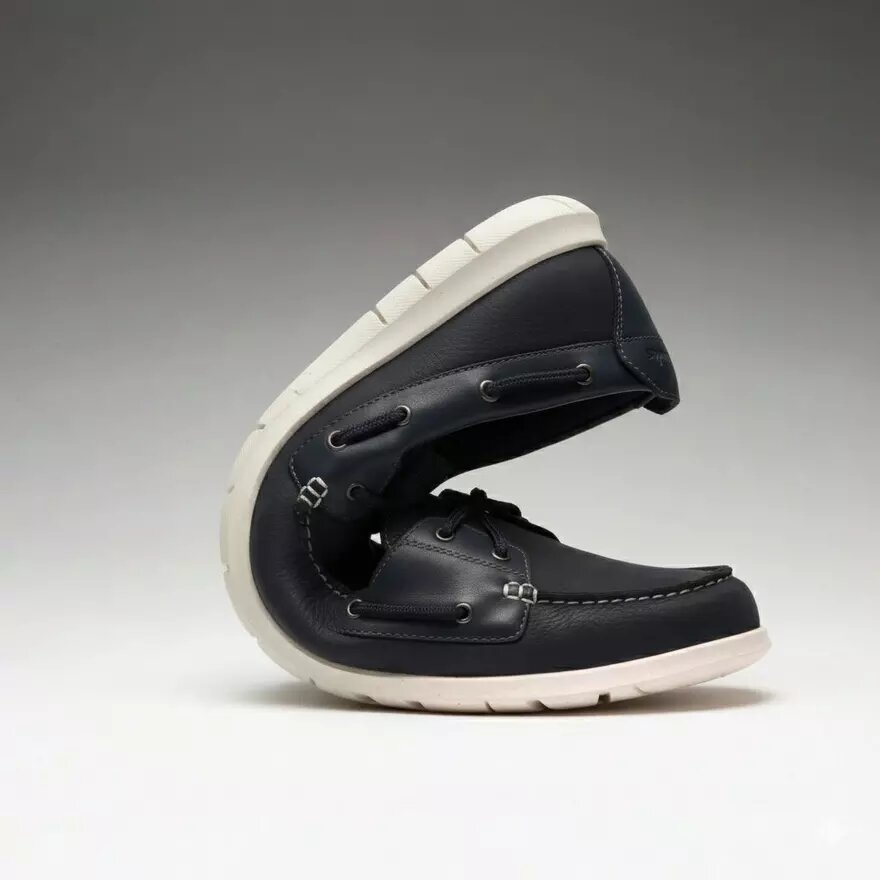 Chaussures bateau Flexway 2Eye pour homme en nubuck bleu marine Chaussures bateau Flexway 2Eye pour homme en nubuck bleu marine