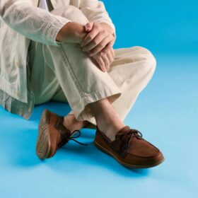 Chaussures bateau Flexway 2Eye pour homme en nubuck marron