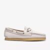 Chaussures bateau Godney Boat pour femme en cuir grainé blanc Chaussures bateau Godney Boat pour femme en cuir grainé blanc