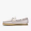 Chaussures bateau Godney Boat pour femme en cuir grainé blanc Chaussures bateau Godney Boat pour femme en cuir grainé blanc