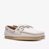 Chaussures bateau Godney Boat pour femme en cuir grainé blanc Chaussures bateau Godney Boat pour femme en cuir grainé blanc