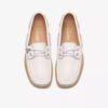 Chaussures bateau Godney Boat pour femme en cuir grainé blanc Chaussures bateau Godney Boat pour femme en cuir grainé blanc