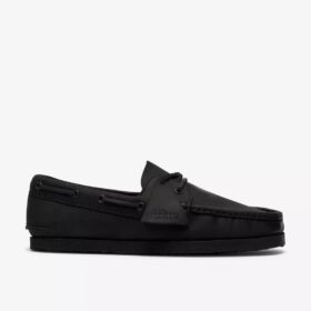 Chaussures bateau Godney pour homme en cuir noir