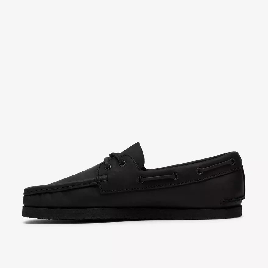 Chaussures bateau Godney pour homme en cuir noir Chaussures bateau Godney pour homme en cuir noir