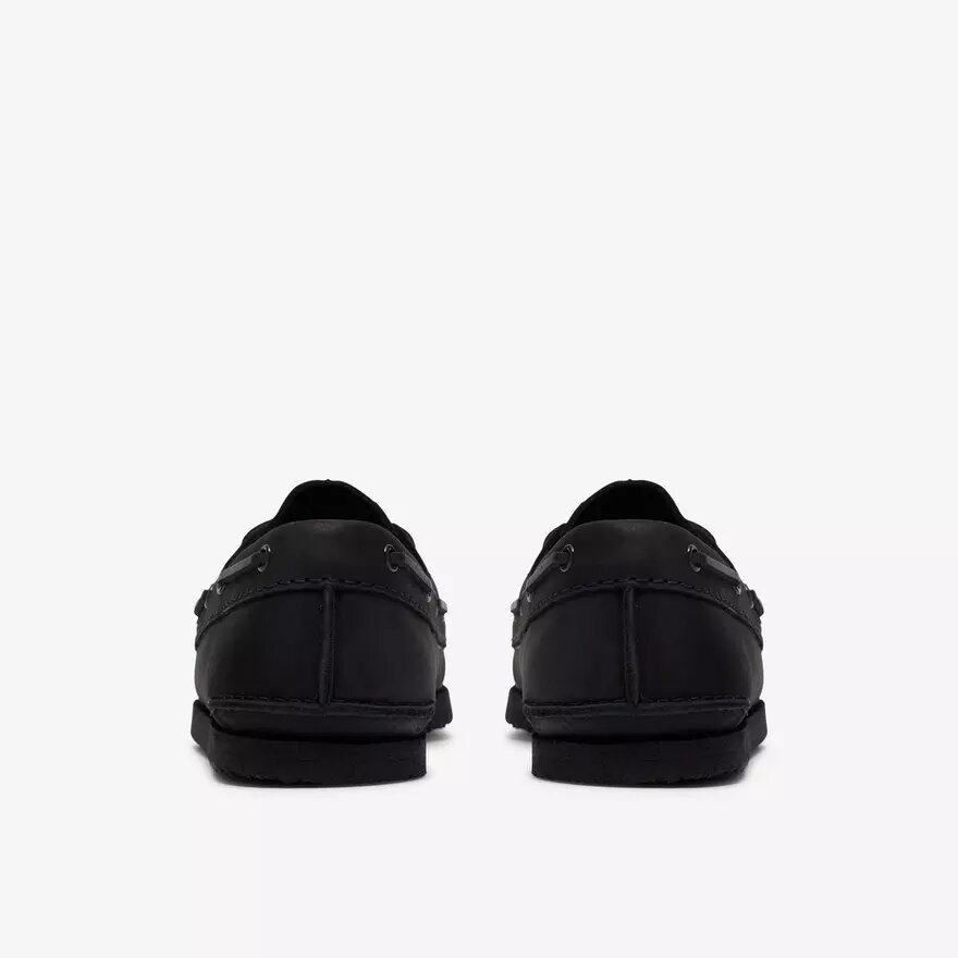Chaussures bateau Godney pour homme en cuir noir Chaussures bateau Godney pour homme en cuir noir