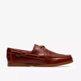 Chaussures bateau à lacets Charmouth pour homme en cuir beige