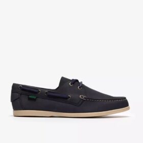 Chaussures bateau à lacets Charmouth pour homme en nubuck bleu marine