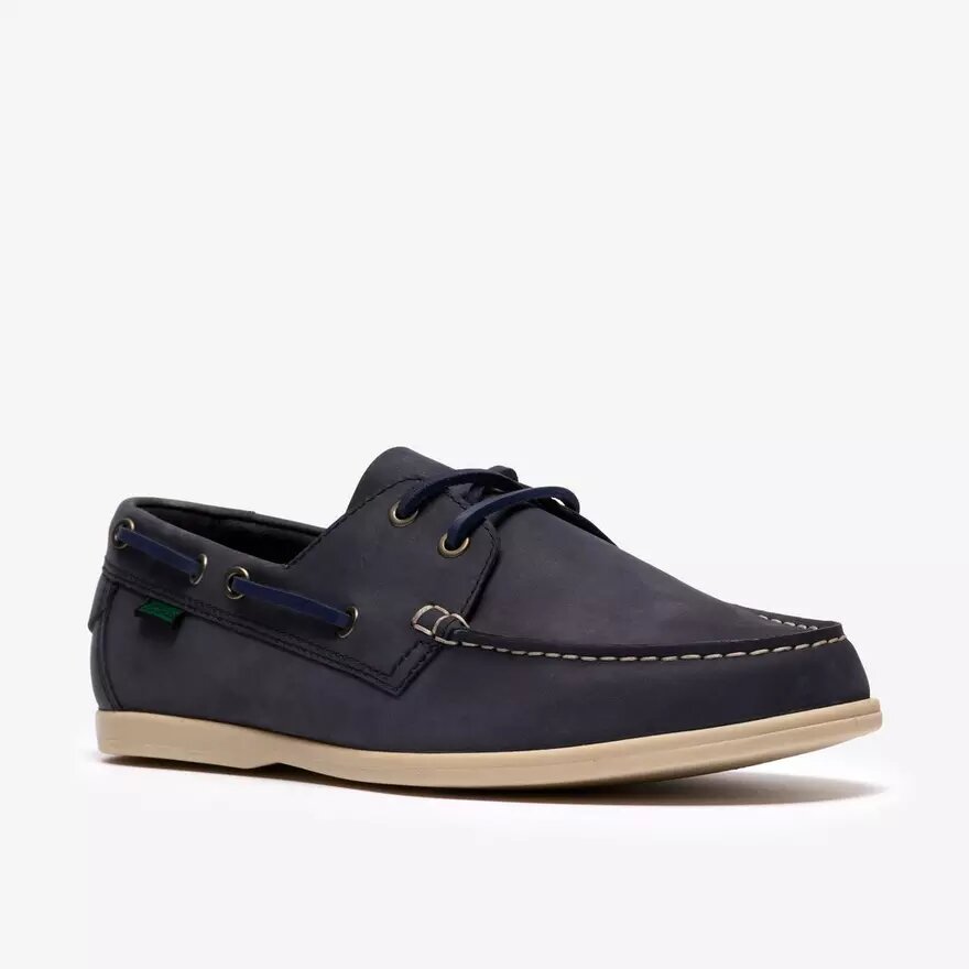 Chaussures bateau à lacets Charmouth pour homme en nubuck bleu marine Chaussures bateau à lacets Charmouth pour homme en nubuck bleu marine