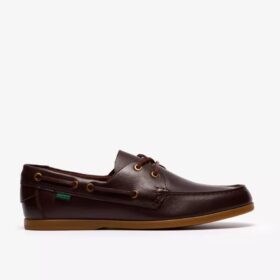 Chaussures bateau à lacets pour homme Charmouth en cuir marron