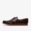 Chaussures bateau à lacets pour homme Charmouth en cuir marron