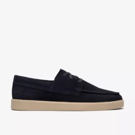 Chaussures bateau Lockford pour homme en daim bleu marine