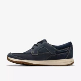 Chaussures bateau Sailview à lacets pour homme en nubuck bleu marine
