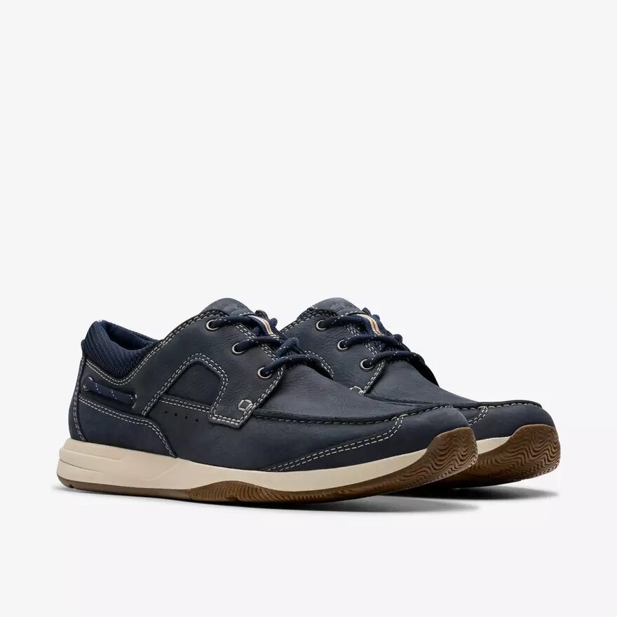 Chaussures bateau Sailview à lacets pour homme en nubuck bleu marine Chaussures bateau Sailview à lacets pour homme en nubuck bleu marine