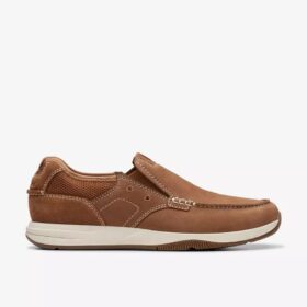 Chaussures bateau sans lacets Sailview Step pour homme en nubuck beige clair en version à enfiler