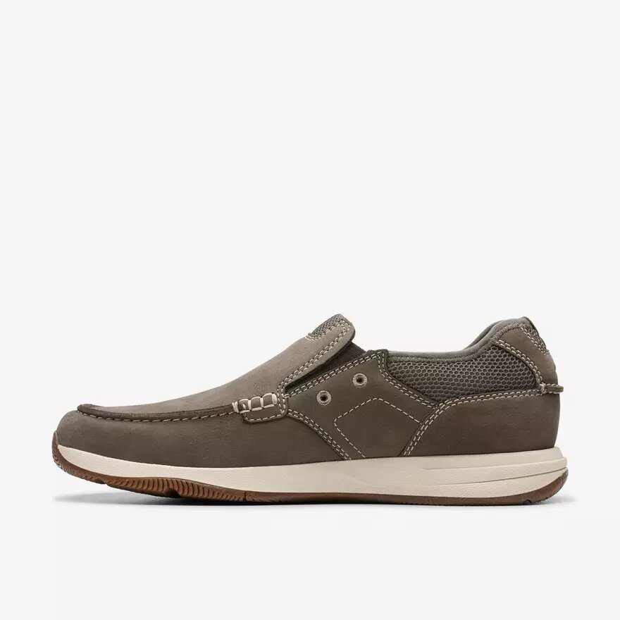 Chaussures bateau sans lacets Sailview Step pour homme en nubuck taupe Chaussures bateau sans lacets Sailview Step pour homme en nubuck taupe