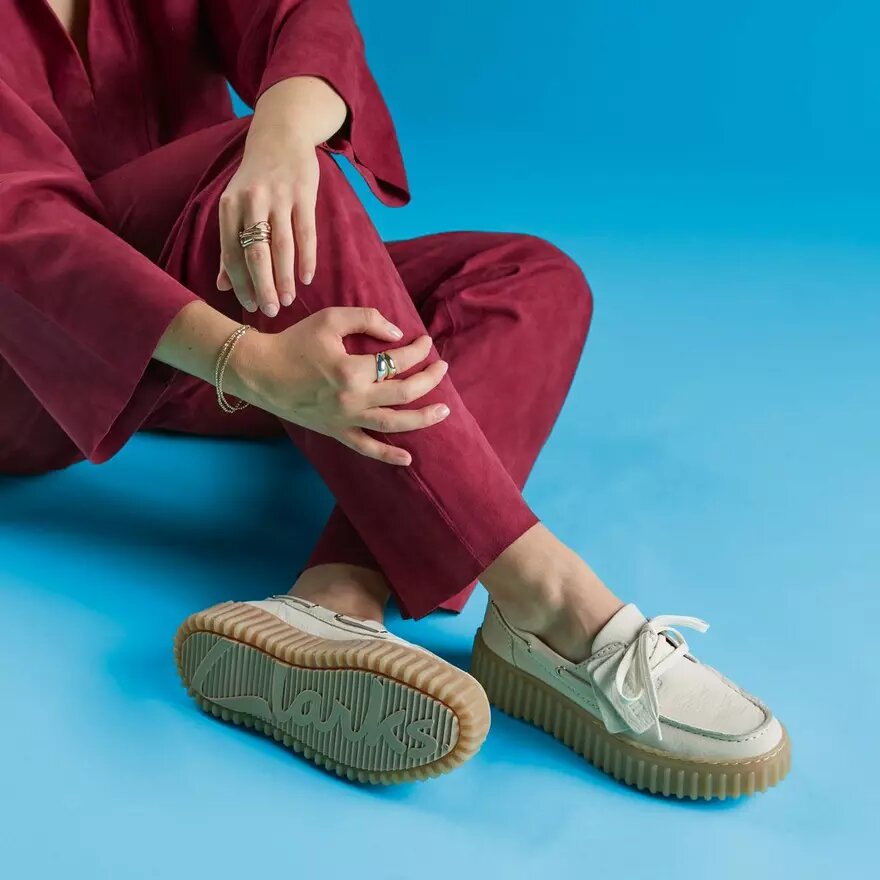 Chaussures bateau Torhill pour femme en nubuck crème Chaussures bateau Torhill pour femme en nubuck crème