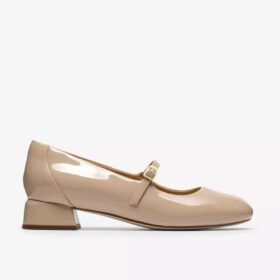 Chaussures Daiss30 Bar en cuir verni beige pour femme