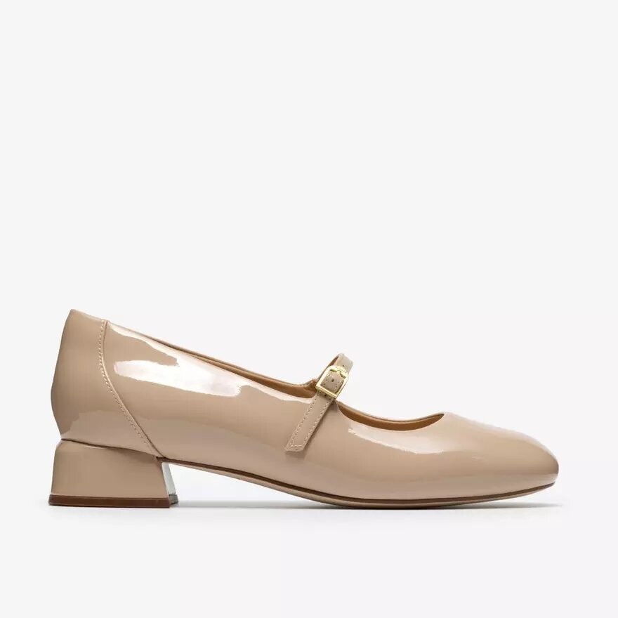 Chaussures Daiss30 Bar en cuir verni beige pour femme Chaussures Daiss30 Bar en cuir verni beige pour femme