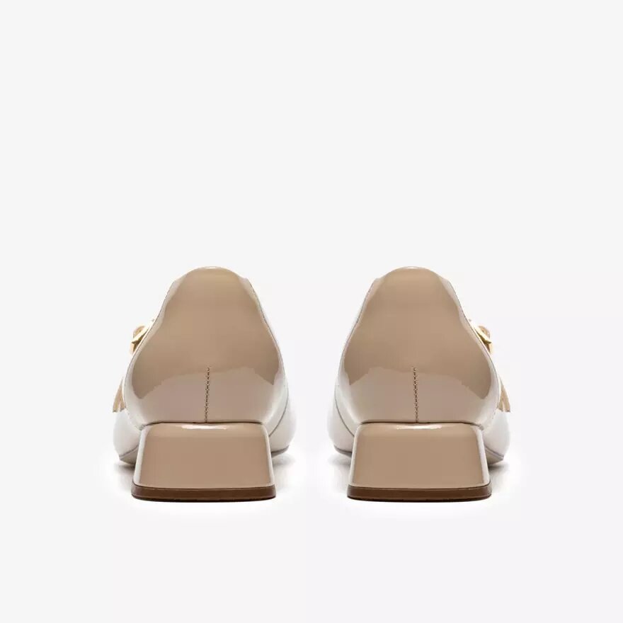 Chaussures Daiss30 Bar en cuir verni beige pour femme Chaussures Daiss30 Bar en cuir verni beige pour femme