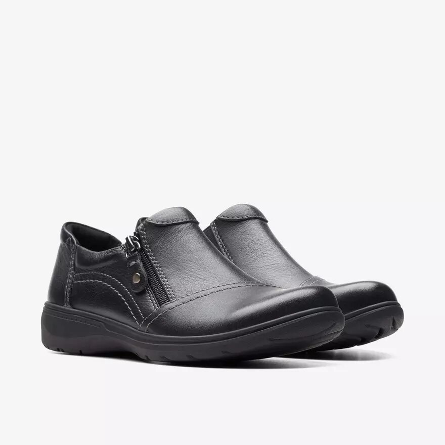 Chaussures à enfiler Carleigh Ray en cuir noir pour femme Chaussures à enfiler Carleigh Ray en cuir noir pour femme
