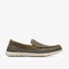 Chaussures à enfiler Flexway Step pour homme, en tricot olive Chaussures à enfiler Flexway Step pour homme, en tricot olive