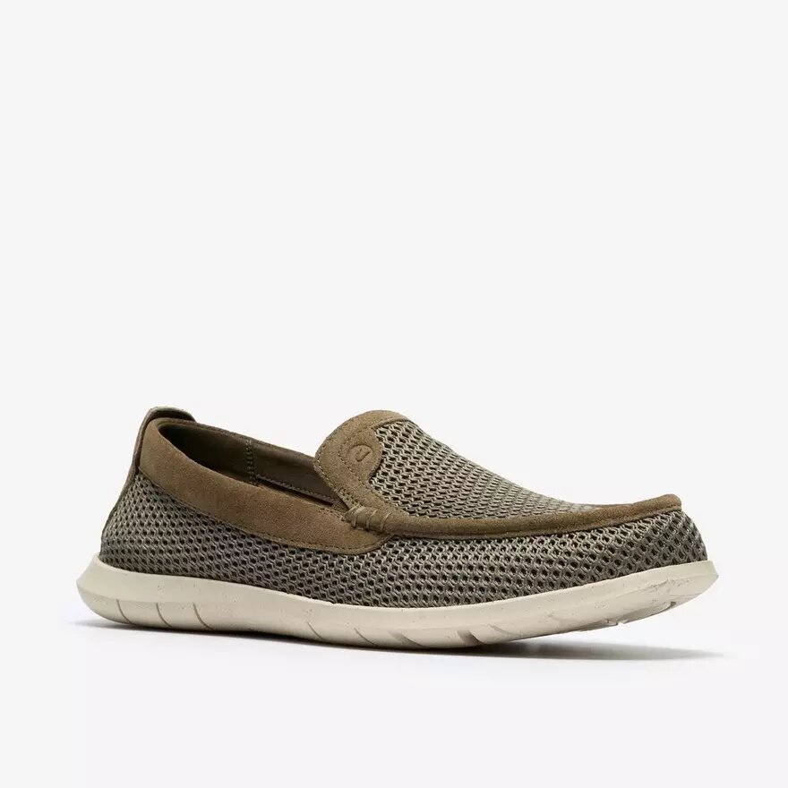 Chaussures à enfiler Flexway Step pour homme, en tricot olive Chaussures à enfiler Flexway Step pour homme, en tricot olive