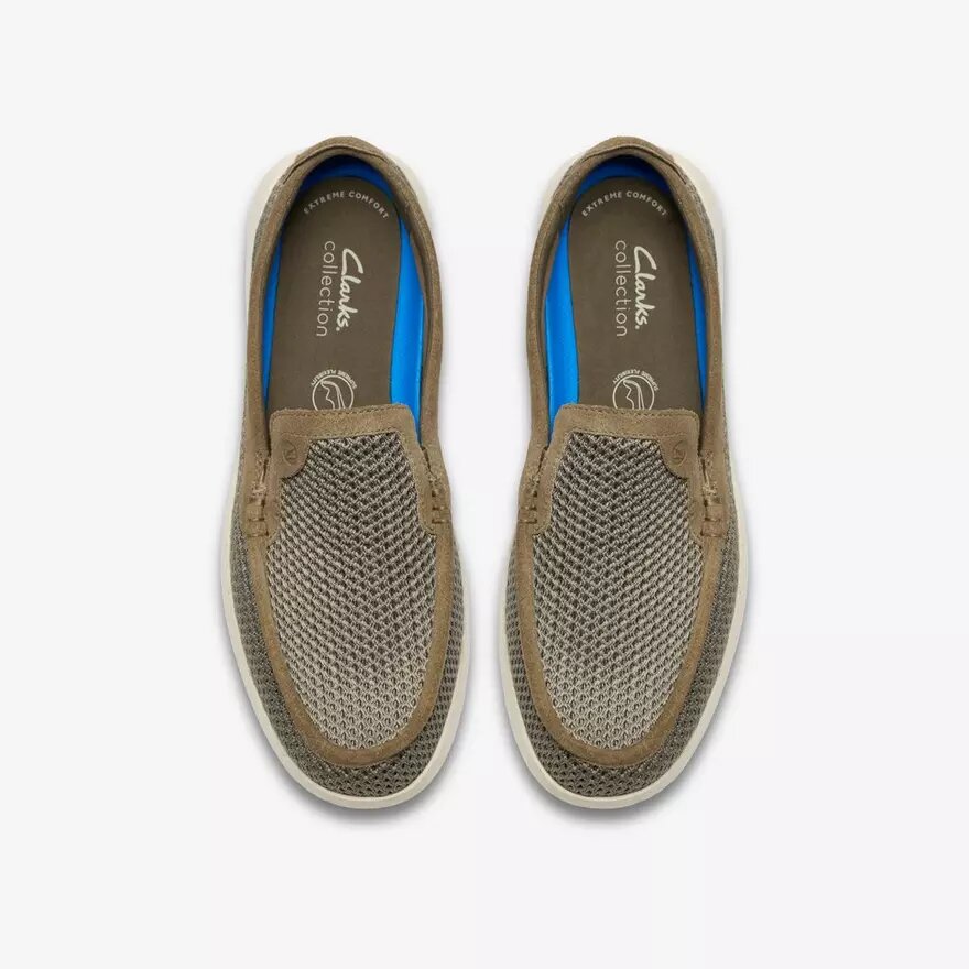 Chaussures à enfiler Flexway Step pour homme, en tricot olive Chaussures à enfiler Flexway Step pour homme, en tricot olive
