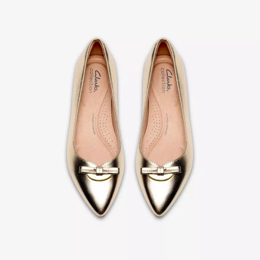 Chaussures à enfiler Natalyn Trim dorées métallisées pour femme | Clark Chaussures à enfiler Natalyn Trim dorées métallisées pour femme | Clark