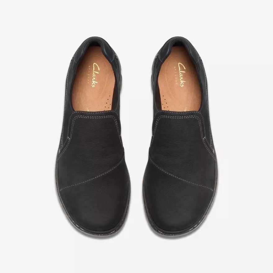 Chaussures à enfiler Orlene pour femme en cuir noir Chaussures à enfiler Orlene pour femme en cuir noir