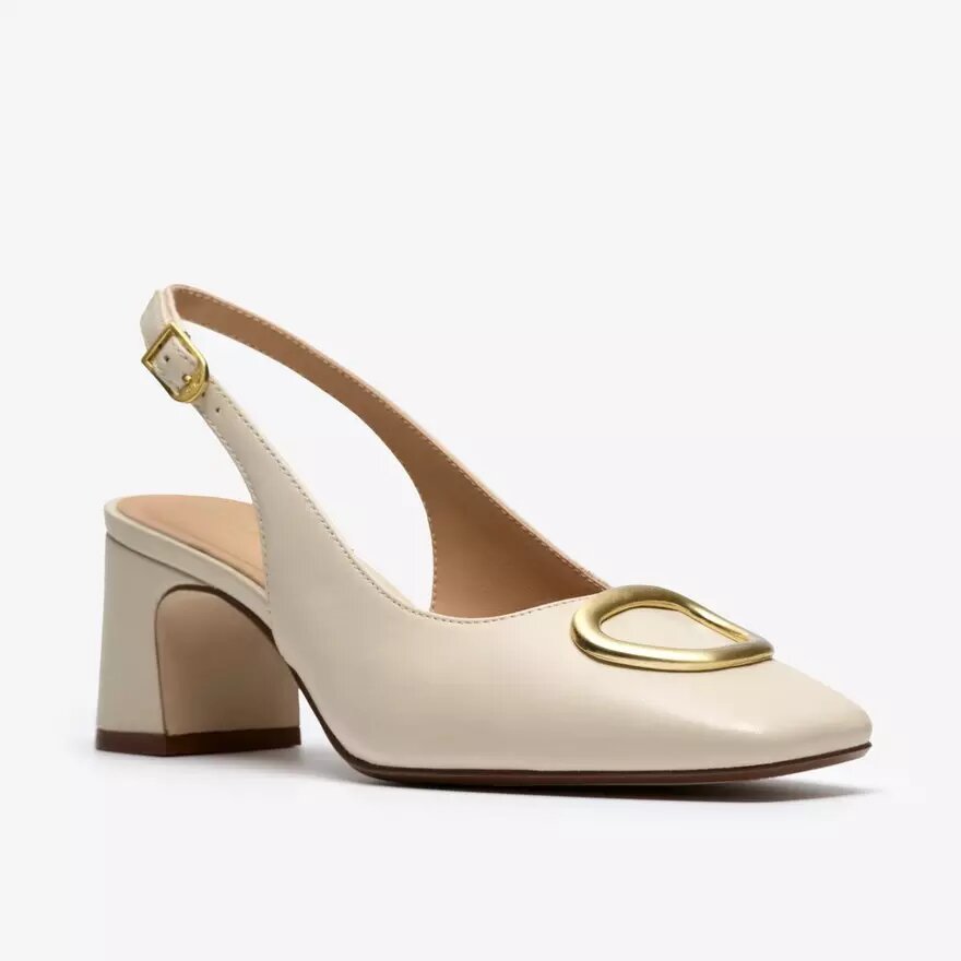 Chaussures Fernie Sling en cuir crème pour femme Chaussures Fernie Sling en cuir crème pour femme