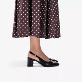 Chaussures Fernie Sling en cuir verni noir pour femme