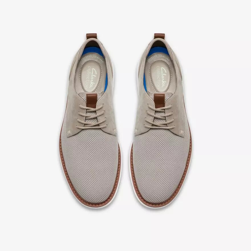 Chaussures Richelieu Brantin pour homme, en tricot gris uni Chaussures Richelieu Brantin pour homme, en tricot gris uni