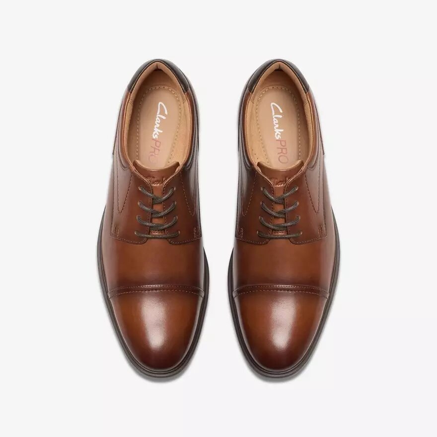 Chaussures Richelieu Eldredge Cap en cuir beige foncé pour homme | Clark’s Chaussures Richelieu Eldredge Cap en cuir beige foncé pour homme | Clark’s