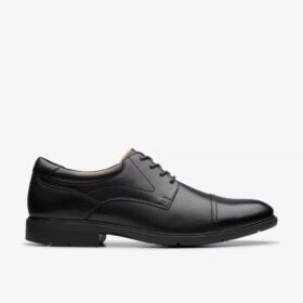 Chaussures Richelieu Eldredge Cap en cuir noir pour homme | Clark&rsquo;s